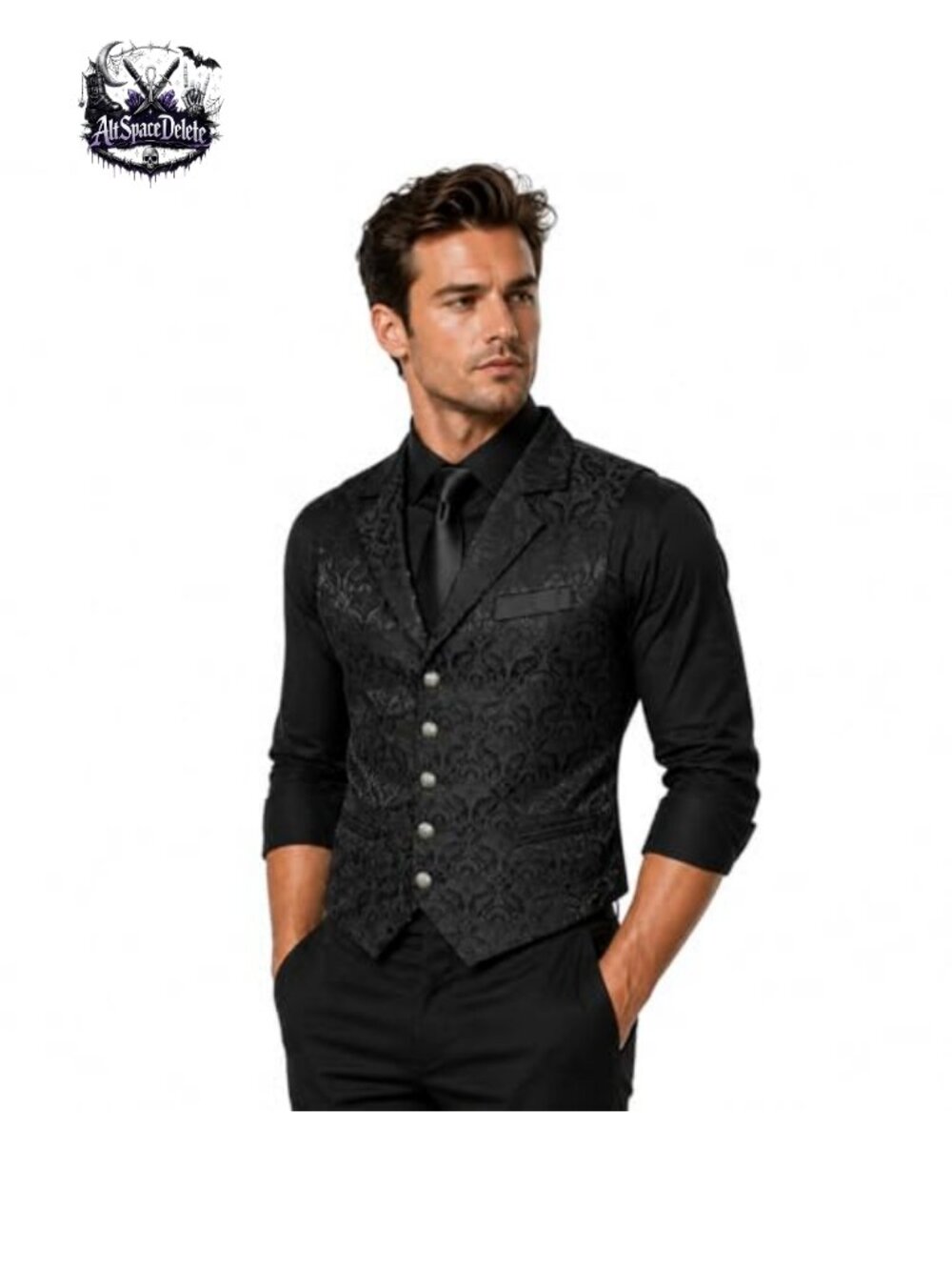 Mens Victorian Steampunk Gothic Suit Vest Waistcoat Polyester Cotton